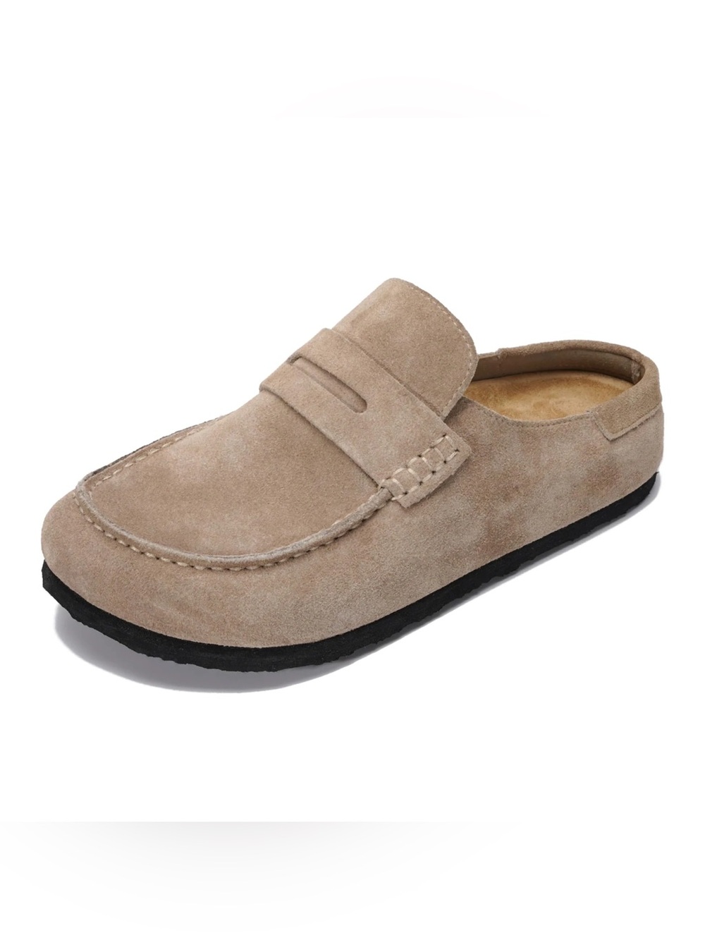 Women’s Casual Slip-On Suede Loafer Mule - Beige NWOT
